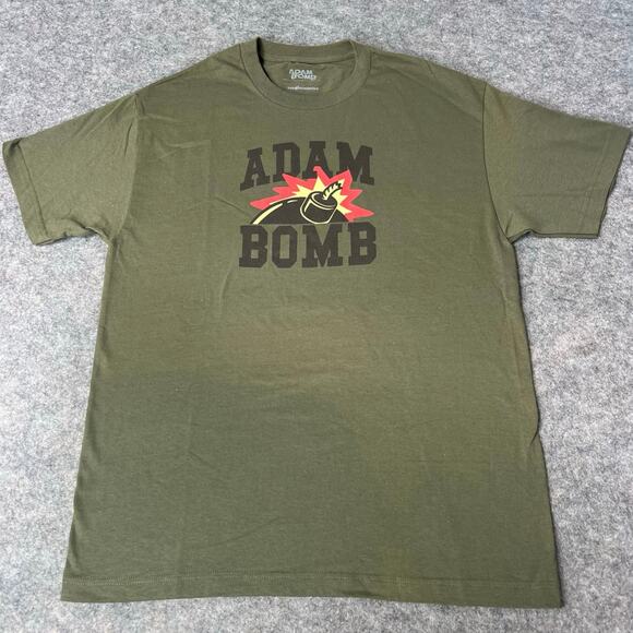The Hundreds Men's Green Short Sleeve 100% Cotton Adam Bomb T-Shirt Size Large - Picture 1 of 6